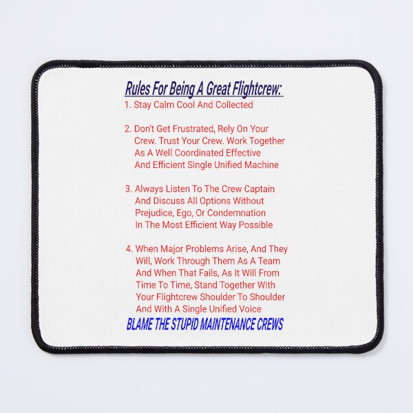 Item preview, Hall-O-Gram Creations Aero Rules For Being A Great Flightcrew V5 designed and sold by Hall-O-Gram.