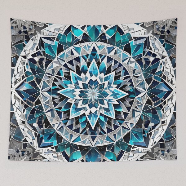 Item preview, Serene Blue Crystal Mandala designed and sold by MandalasShops.