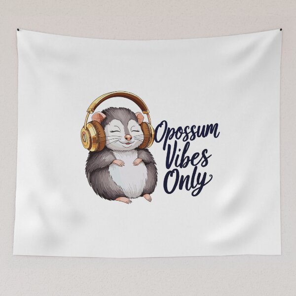 Item preview, Possum with Headphones - Opossum Vibes Only designed and sold by MaateoDesign.