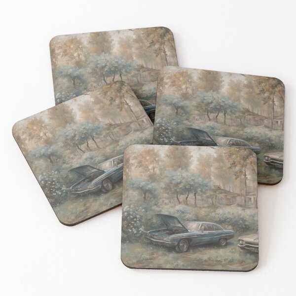 Item preview, an old car painted in oil designed and sold by DonnaBlankaArt.