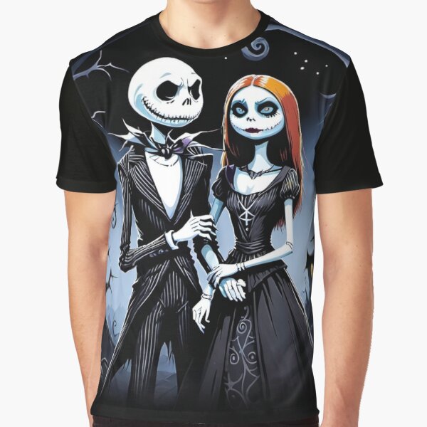 Item preview, Nightmare Before Christmas Jack and Sally's Moonlit Embrace designed and sold by LyssasMindArt.