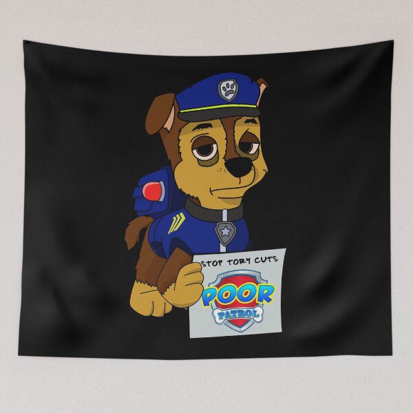 Item preview, POOR PAW PATROL - STOP TORY CUTS, PROTEST T-SHIRT, POLICE CUTS, AUSTERITY, CONSERVATIVE PARTY CUTS, VOTE LABOUR, HELP THE COPS, CHASE PAW PROTEST PARODY designed and sold by prezziefactory.