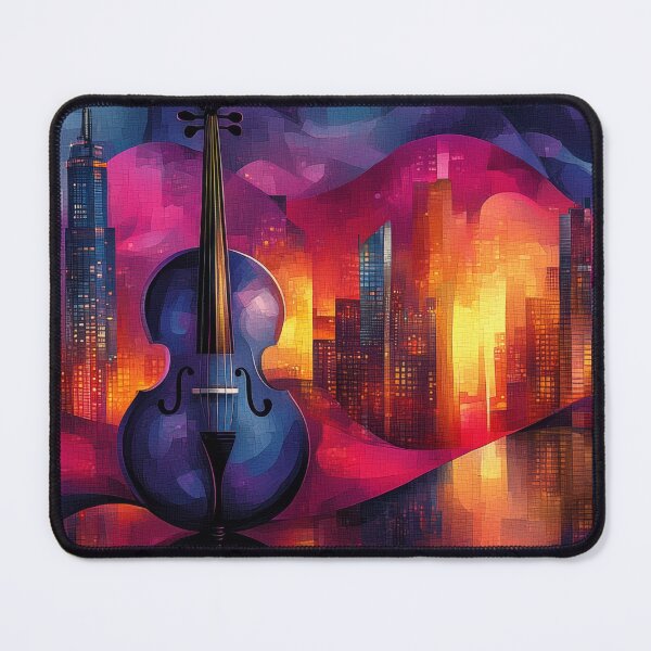Item preview, Vibrant Night Cityscape with Abstract Cello designed and sold by MargaretWiktor.