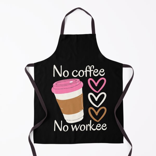 Item preview, No coffee no workee - cute cartoon coffee and hearts designed and sold by EvergreenWhimsy.