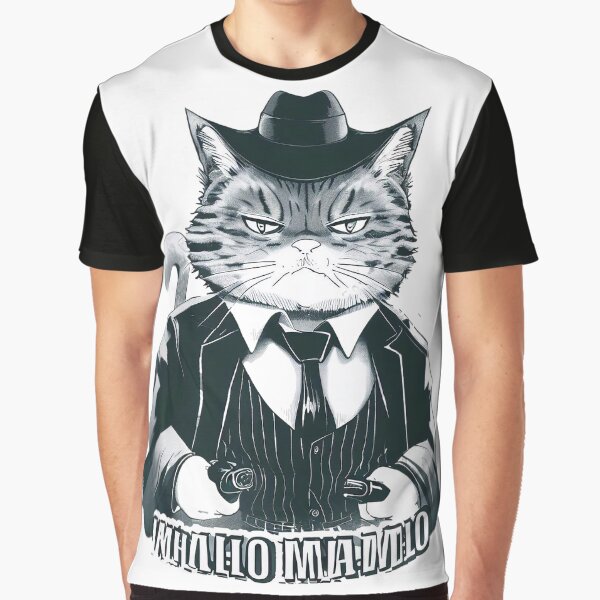Aperçu de l'œuvre chat gangster créée et vendue par PtysowaKoszulka.