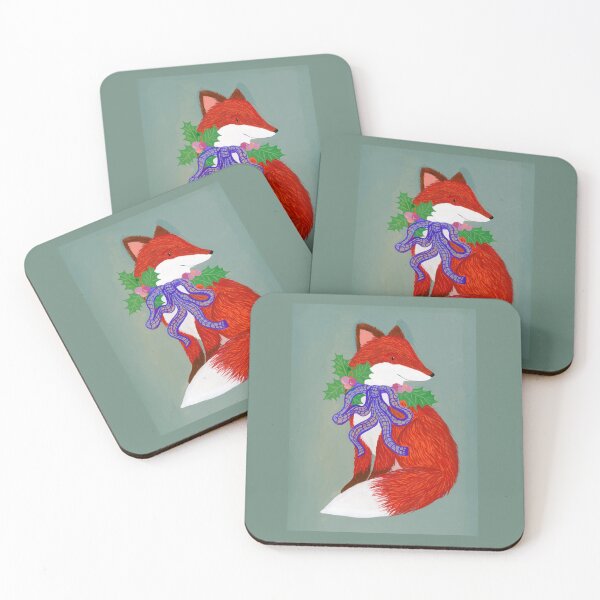 Item preview, Christmas Fox with Holly and Bow - Illustration by Jemma Jamie Skidmore  designed and sold by Jemma Jamie Skidmore.