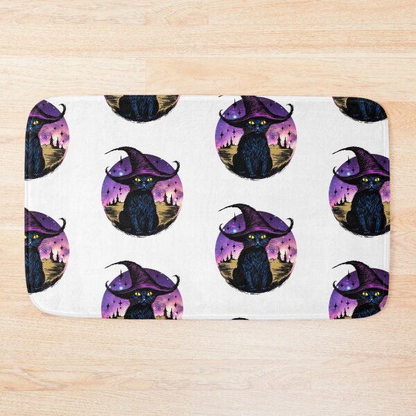 Item preview, Witchy Cosmic Black Cat in a Witch Hat designed and sold by WildWoodlandWitch.
