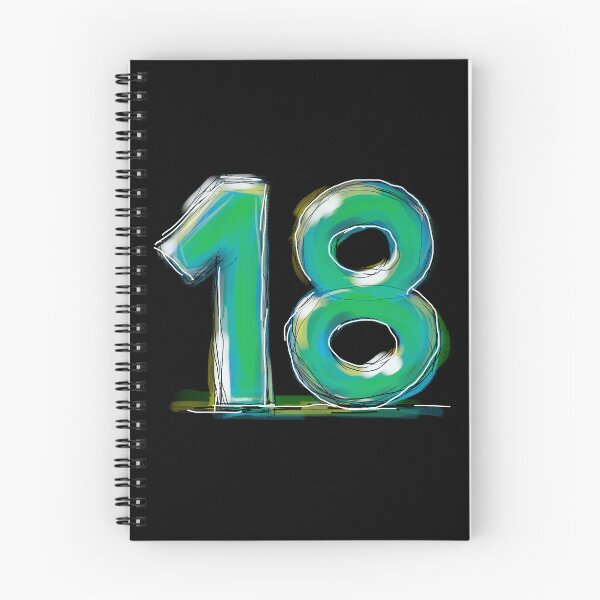 Item preview, 18 Eighteen in The Green Funny Gifts For Fans Of Numbers And Colorful Drawings designed and sold by ZIPsketch.
