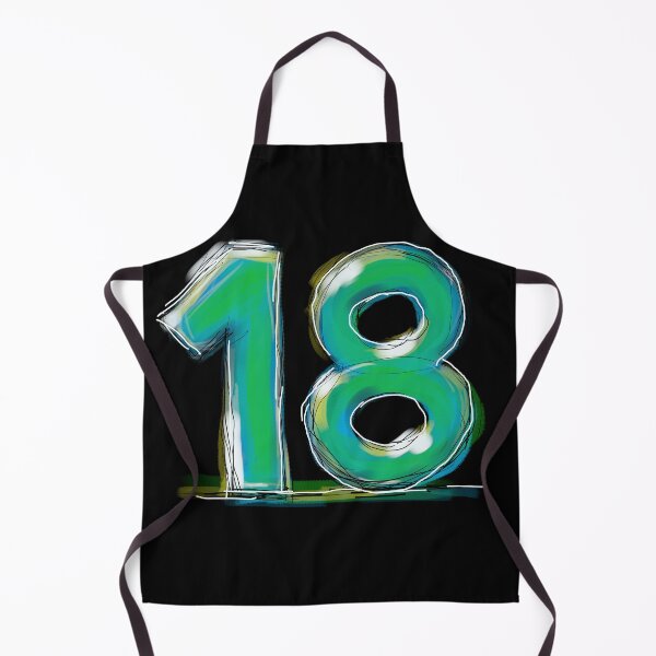 Item preview, 18 Eighteen in The Green Funny Gifts For Fans Of Numbers And Colorful Drawings designed and sold by ZIPsketch.