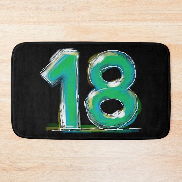 Item preview, 18 Eighteen in The Green Funny Gifts For Fans Of Numbers And Colorful Drawings designed and sold by ZIPsketch.