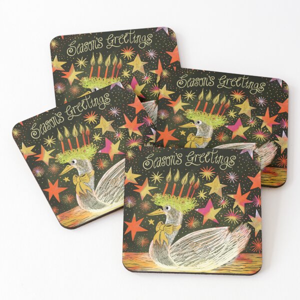 Item preview, Season's Greetings Midwinter Swan Alternative Pagan Holiday  designed and sold by Jemma Jamie Skidmore.