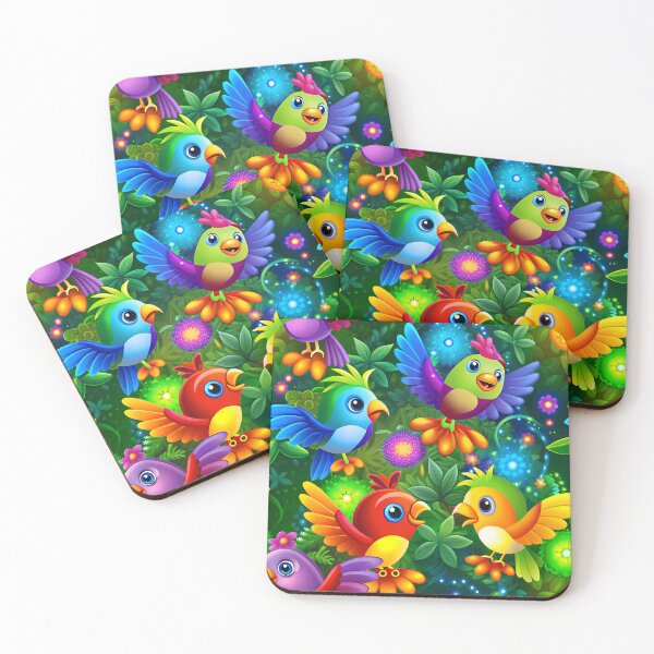 Item preview, Exotic and Magical Birds Flying Over the Enchanted Forest - Seamless Pattern #3 designed and sold by Second Draft Visuals.