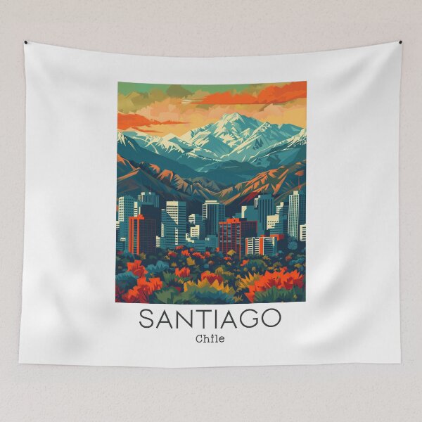 Item preview, A Vintage Travel Illustration of Santiago - Chile  designed and sold by GoodOldVintage.