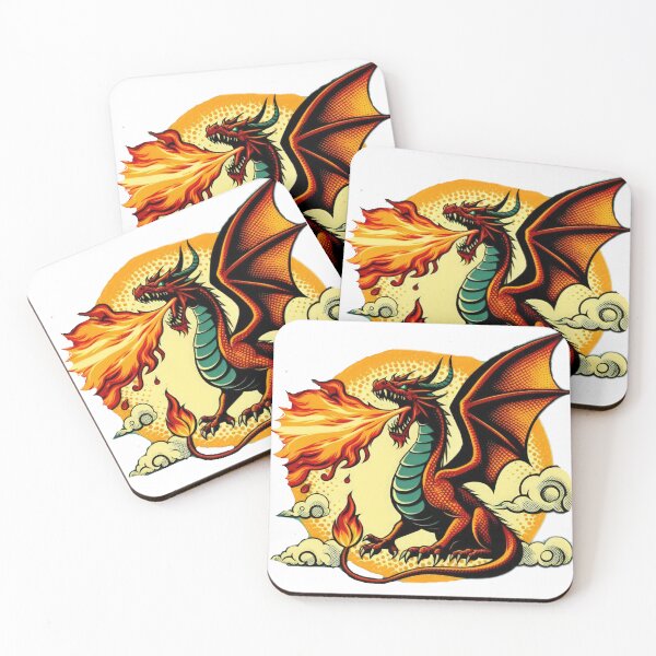 Item preview,   vintage  Fiery Outburst dragon breathing fire designed and sold by Expressions-Sel.