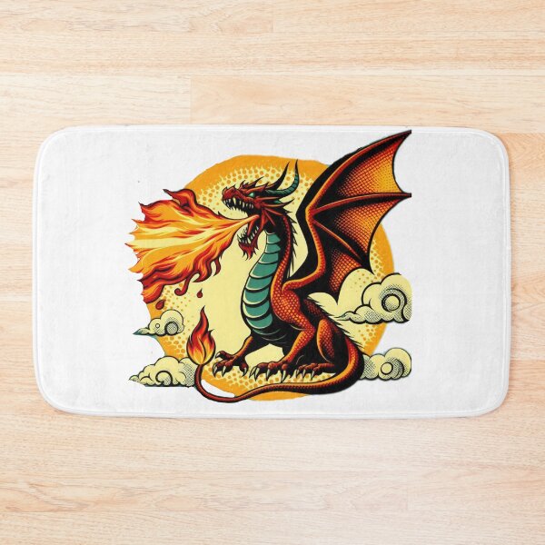 Item preview,   vintage  Fiery Outburst dragon breathing fire designed and sold by Expressions-Sel.