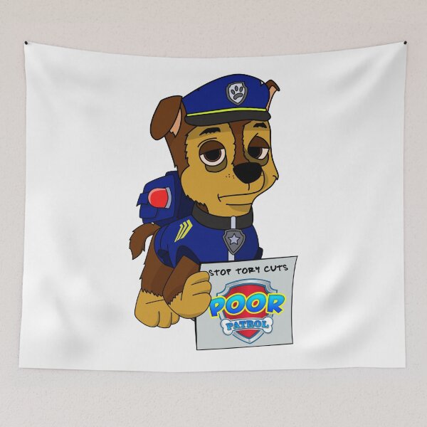 Item preview, POOR PAW PATROL - STOP TORY CUTS, PROTEST T-SHIRT, POLICE CUTS, AUSTERITY, CONSERVATIVE PARTY CUTS, VOTE LABOUR, HELP THE COPS, CHASE PAW PROTEST PARODY designed and sold by prezziefactory.