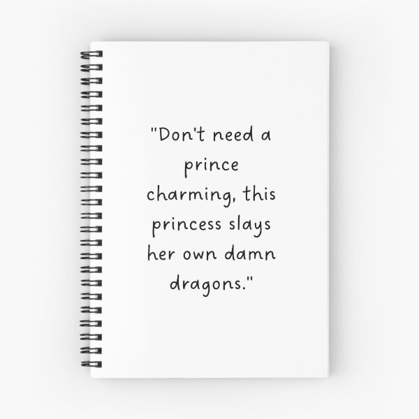 Item preview, "Don't need a prince charming, this princess slays her own damn dragons." | Handwritten-Style Font | Minimalistic designed and sold by RM-Journey.