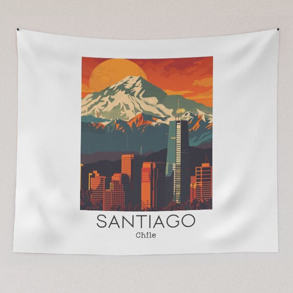 Item preview, A Vintage Travel Illustration of Santiago - Chile  designed and sold by GoodOldVintage.