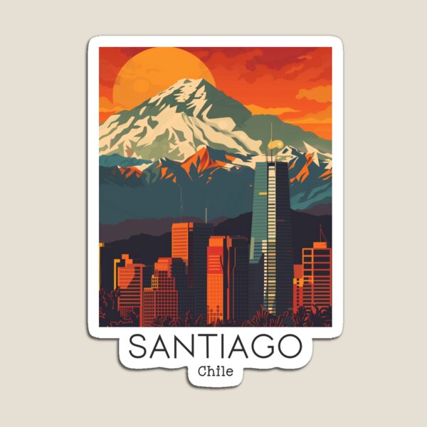 Artikel-Vorschau von Eine Vintage Reiseillustration von Santiago - Chile, designt und verkauft von GoodOldVintage.