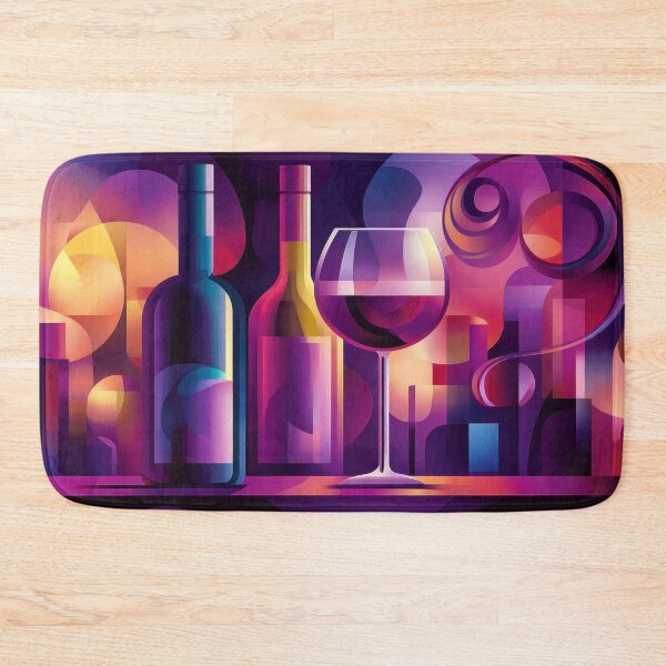 Item preview, Abstract collage of wine glasses and bottles designed and sold by MargaretWiktor.