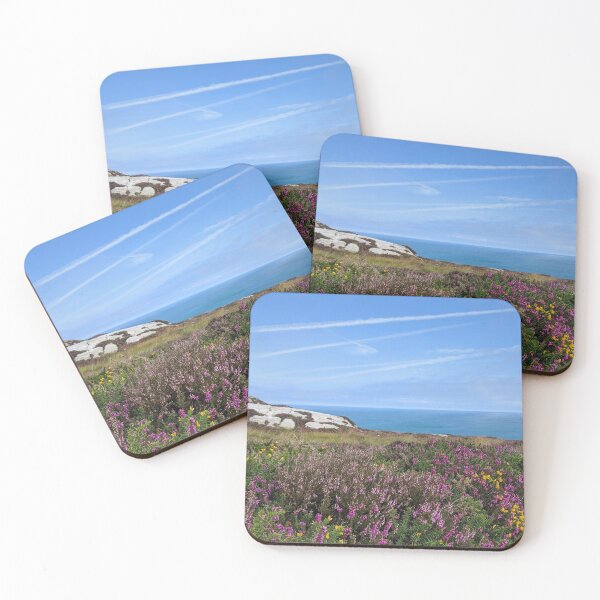 Item preview, Heather and Turquoise Sea Whilst Walking Up Holyhead Mountain designed and sold by Page Photography.