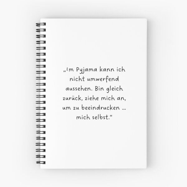 Item preview, “Im Pyjama kann ich nicht umwerfend aussehen. Bin gleich zurück, ziehe mich an, um zu beeindrucken … mich selbst.” | Handwritten-Style Font | Minimalistic designed and sold by RM-Journey.