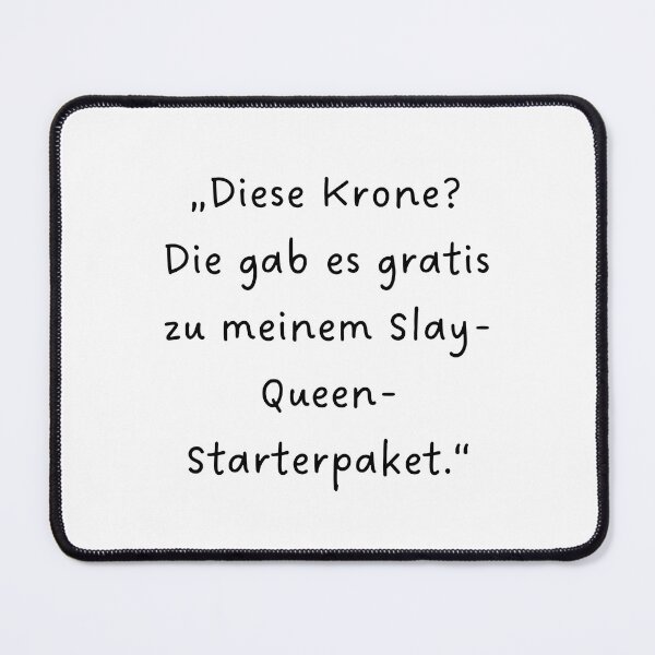 Item preview, “Diese Krone? Die gab es gratis zu meinem Slay-Queen-Starterpaket.” | Handwritten-Style Font | Minimalistic designed and sold by RM-Journey.