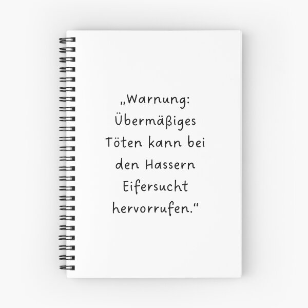 Item preview, “Warnung: Übermäßiges Töten kann bei den Hassern Eifersucht hervorrufen.” | Handwritten-Style Font | Minimalistic designed and sold by RM-Journey.