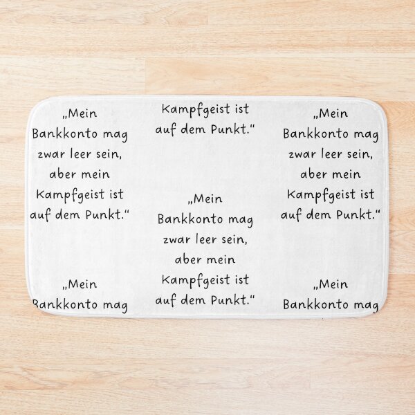 Item preview, “Mein Bankkonto mag zwar leer sein, aber mein Kampfgeist ist auf dem Punkt.“ | Handwritten-Style Font | Minimalistic designed and sold by RM-Journey.