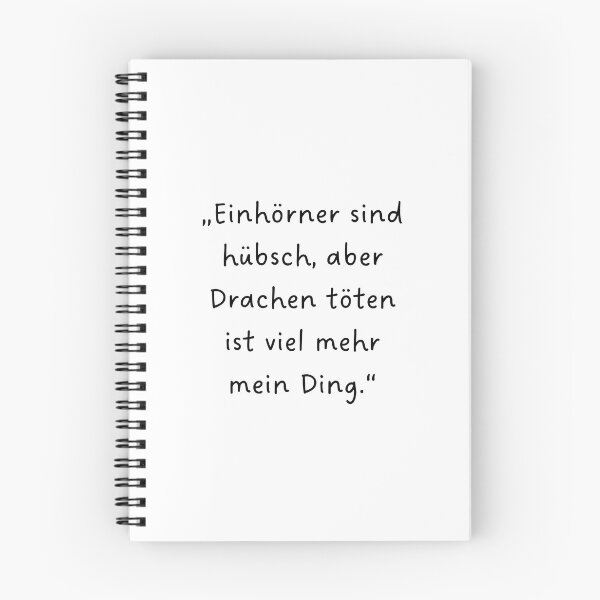 Item preview, “Einhörner sind hübsch, aber Drachen töten ist viel mehr mein Ding.” | Handwritten-Style Font | Minimalistic designed and sold by RM-Journey.