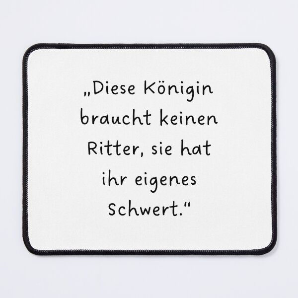 Item preview, “Diese Königin braucht keinen Ritter, sie hat ihr eigenes Schwert.” | Handwritten-Style Font | Minimalistic designed and sold by RM-Journey.