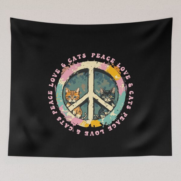 Item preview, Peace Love Cats T Shirt designed and sold by PetSafari.