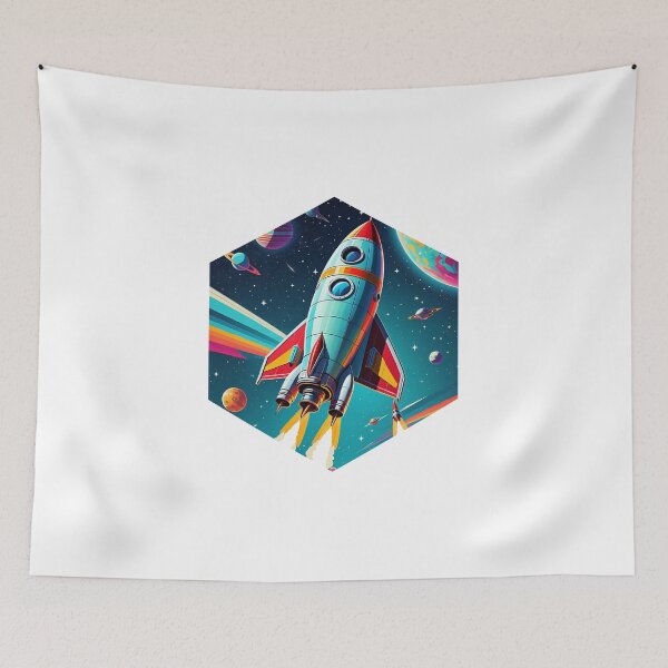 Item preview, Retro Rocket Ship designed and sold by AbsoluteA.