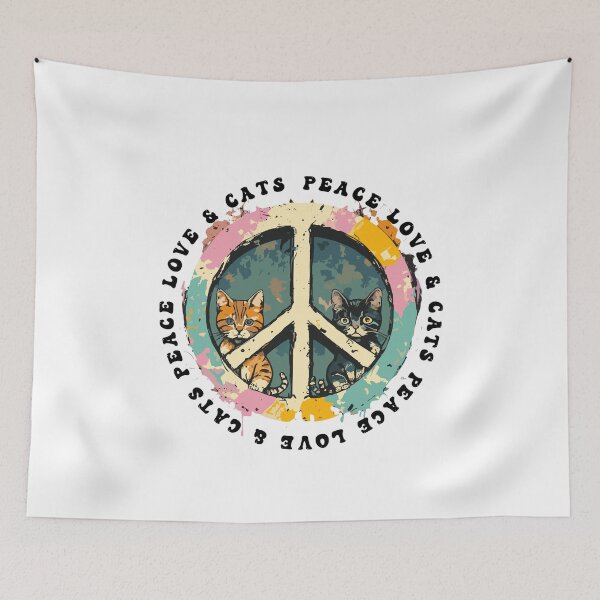 Item preview, Peace Love Cats Sticker designed and sold by PetSafari.