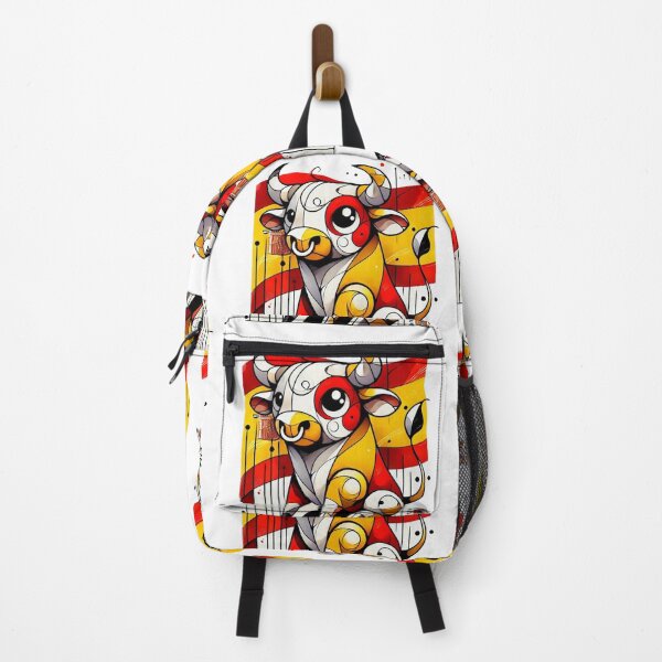 Item preview, Cubist Bull - Adorable Bull with Spanish Flag and Shield designed and sold by FusiTink.