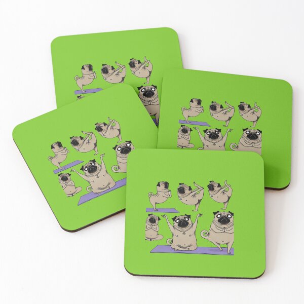 Item preview, Cute Pug In Various Yoga Poses, "Shadows", Mops, Pug Lover designed and sold by Right-UR.