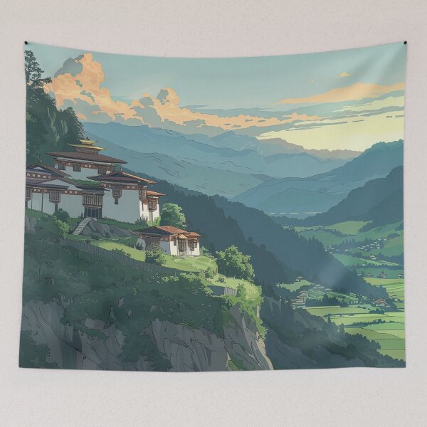Item preview, Bhutan landscape  | Anime style designed and sold by ComicsFactory.