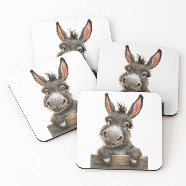 Item preview, Curious Donkey Peeking Over the Fence: Playful Farm Friend designed and sold by SellingWSarah17.
