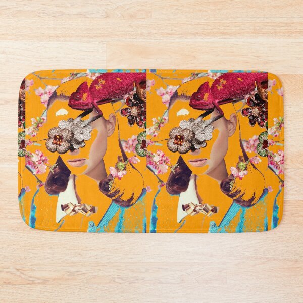 Item preview, Orange Abstract Female Face with Colorful Flowers designed and sold by Leni Smoragdova.