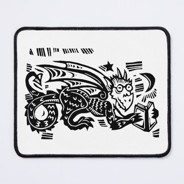Item preview, Bookworm Book Dragon Linocut Design designed and sold by SarahFullerArt.