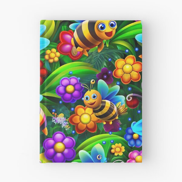 Item preview, Magical Bees Flying Over the Enchanted Forest - Seamless Pattern #4 designed and sold by Second Draft Visuals.