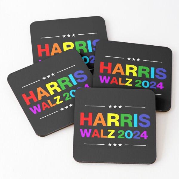 Item preview, Kamala Harris Tim Walz 2024 Rainbow Black designed and sold by UptownGirls.