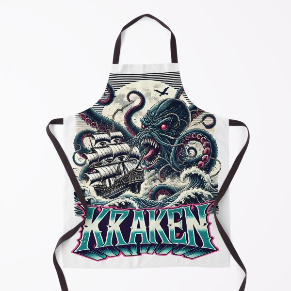 Item preview, Kraken Retro Sea Monster designed and sold by JonelleTshirts.