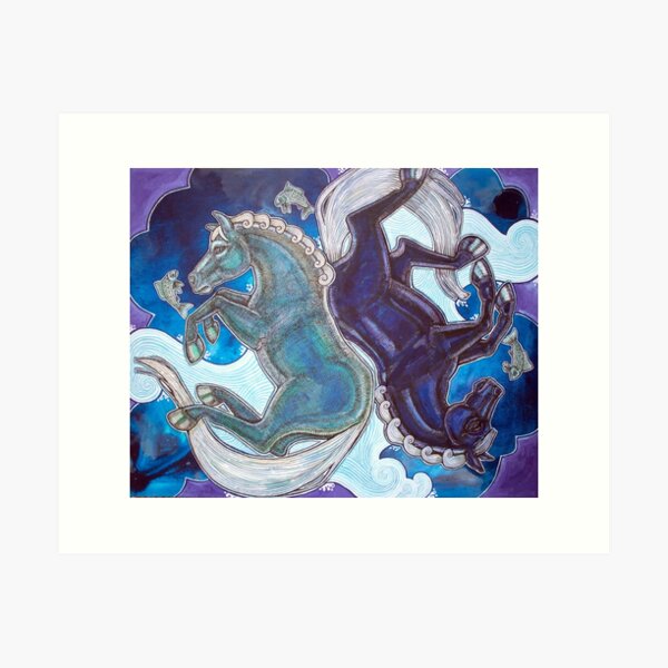 Aperçu de l'œuvre Tous en mer (les hippocampes) créée et vendue par Lynnette Shelley.