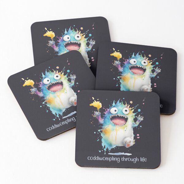 Item preview, coddiwompling through life - watercolor cute monster designed and sold by EmeraldeaArt.