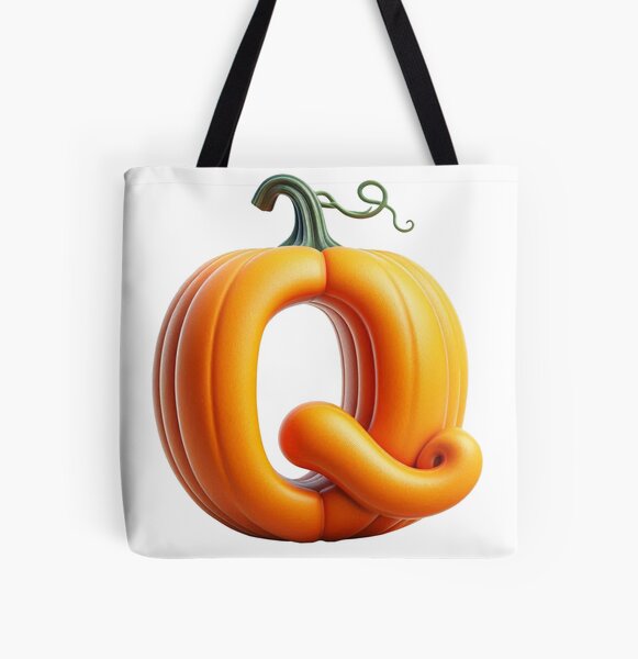 PUMPKIN LETTER Q All Over Print Tote Bag