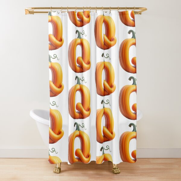 PUMPKIN LETTER Q Shower Curtain