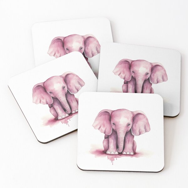 Item preview, Pink Elephant in Watercolor designed and sold by ColorsandEye.