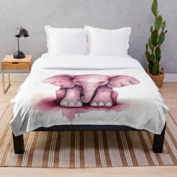 Item preview, Pink Elephant in Watercolor designed and sold by ColorsandEye.