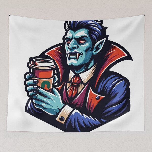 Item preview, Halloween Vampire holding Coffee designed and sold by Travelcases.